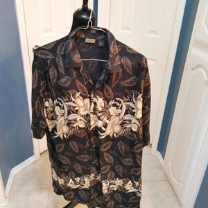 Axist Men's Tropical/Hawaiian Shirt Button UP Large EUC